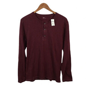 LS165 NWT Mens GAP Brand Trendy Long Sleeve Henley T Shirt L